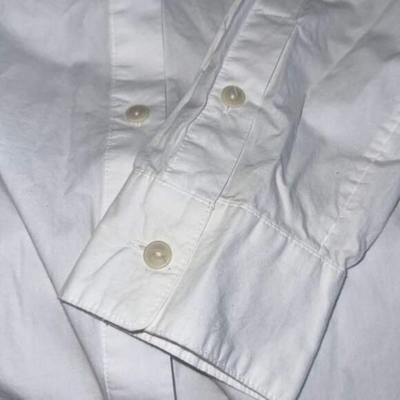 Time And Tru Womens White Button-Down Long Sleeve Shirt L - Picture 6 of 9